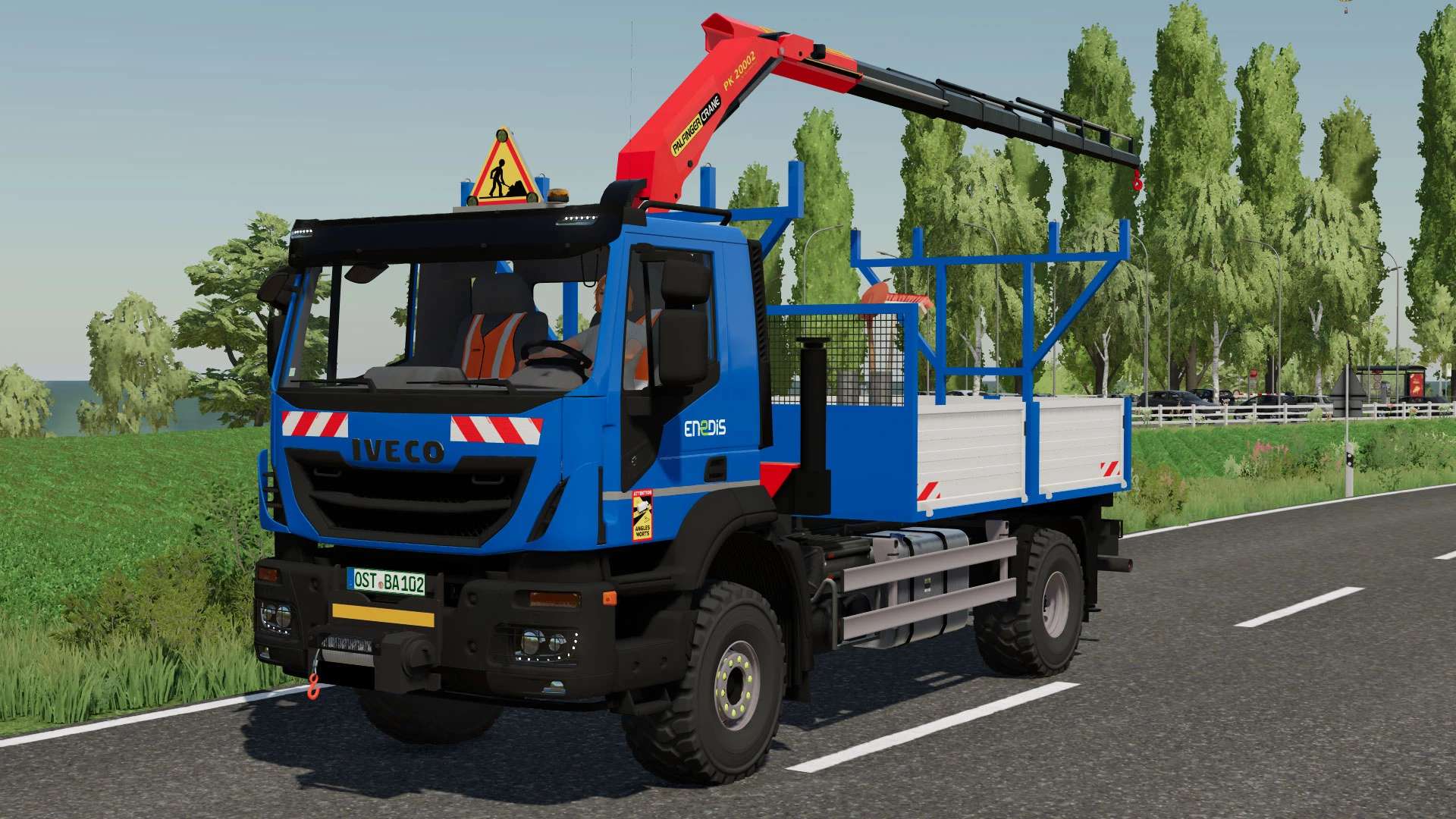 Renault D16 & Iveco X-Way Grue Enedis Trucks v1.0 FS22